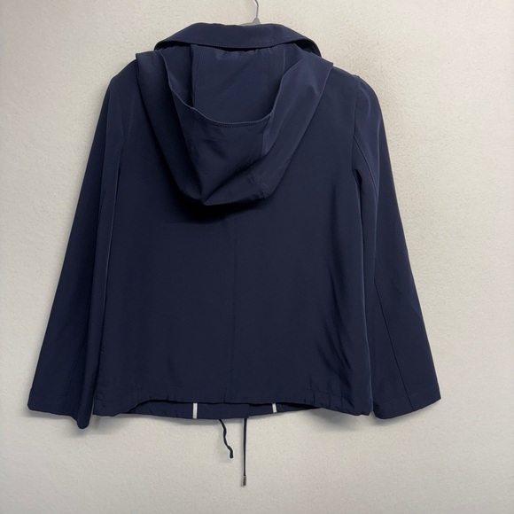 St. John Weather / Rain Jacket Size Small S Navy Blue Preppy Hooded - Picture 2 of 8